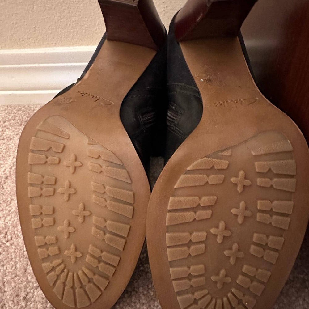 Black Leather/Navy Suede Ankle Boots - Picture 3 of 6